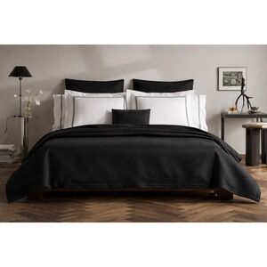 Matouk Petra Matelasse Coverlet Full/Queen 94x97 Black Cotton Portugal NEW